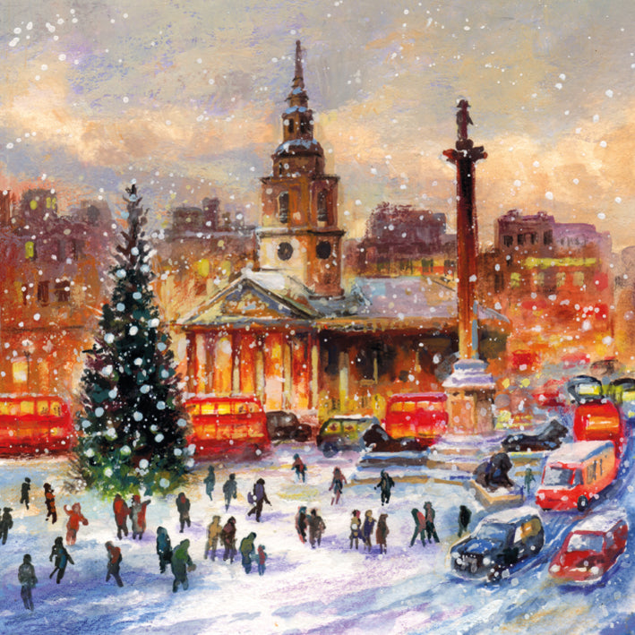Trafalgar Square Christmas Eve by Jim Mitchell Pack of 5 Christmas Charity Cards