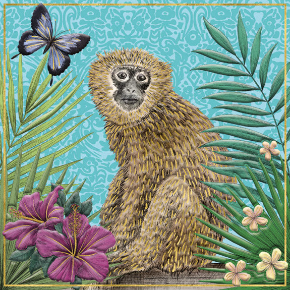 Matthew Williamson Monkey Blank Greeting Card with Envelope - Bee's Emporium