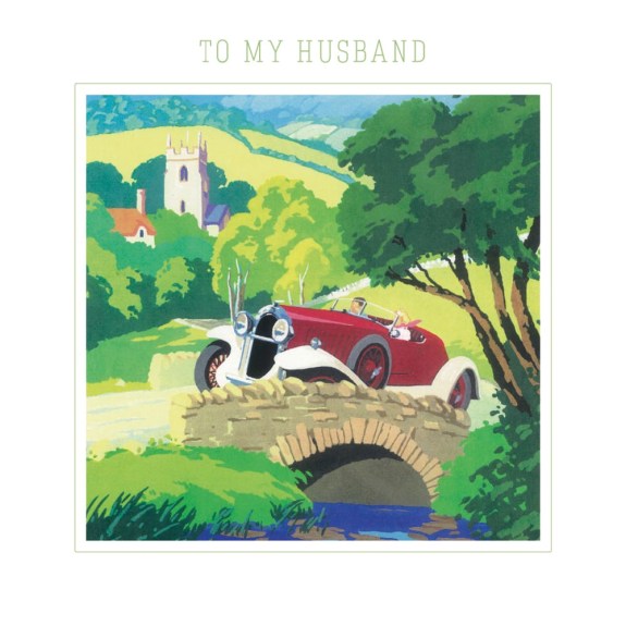 To My Husband - Country Drive Anniversary Greeting Card with Envelope - Bee's Emporium