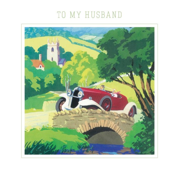 To My Husband - Country Drive Anniversary Greeting Card with Envelope