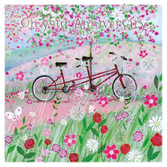 On Your Anniversary - Bicycle Made for Two Greeting Card with Envelope
