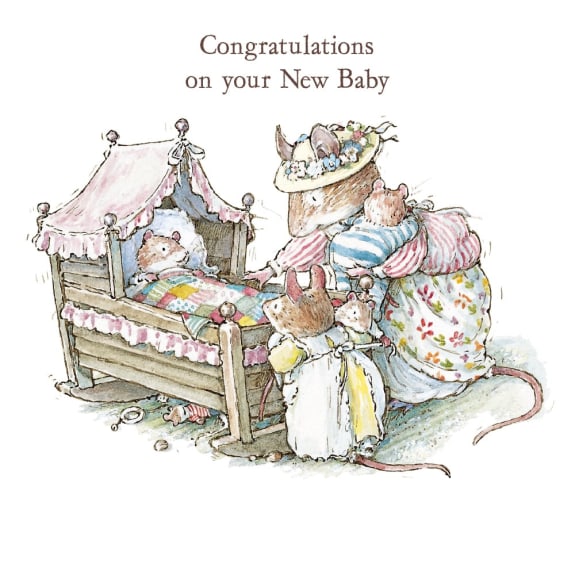 Congratulations on your New Baby - Brambly Hedge Blank Greeting Card with Envelope