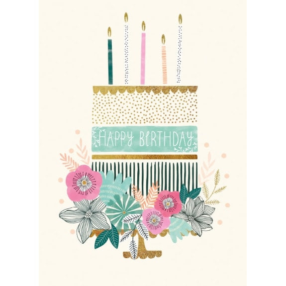 Happy Birthday Candles Greeting Card with Envelope