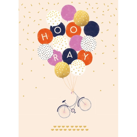 Hooray Balloons Happy Birthday Greeting Card with Envelope