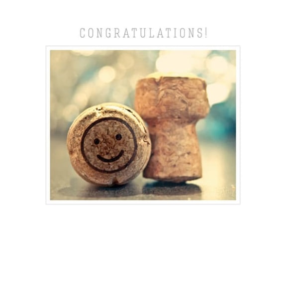 Congratulations! Champagne Corks Blank Greeting Card with Envelope