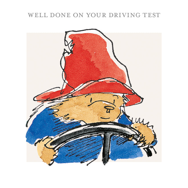 Paddington Bear Well Done On Your Driving Test Blank Greeting Card with Envelope
