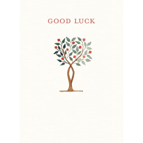 V&A Orchard Good Luck Blank Greeting Card with Envelope