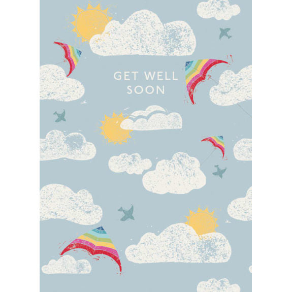 Kites Get Well Soon Greeting Card with Envelope
