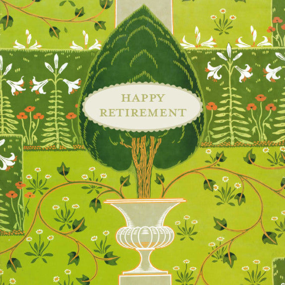 Happy Retirement - V&A Formal Garden Blank Greeting Card with Envelope