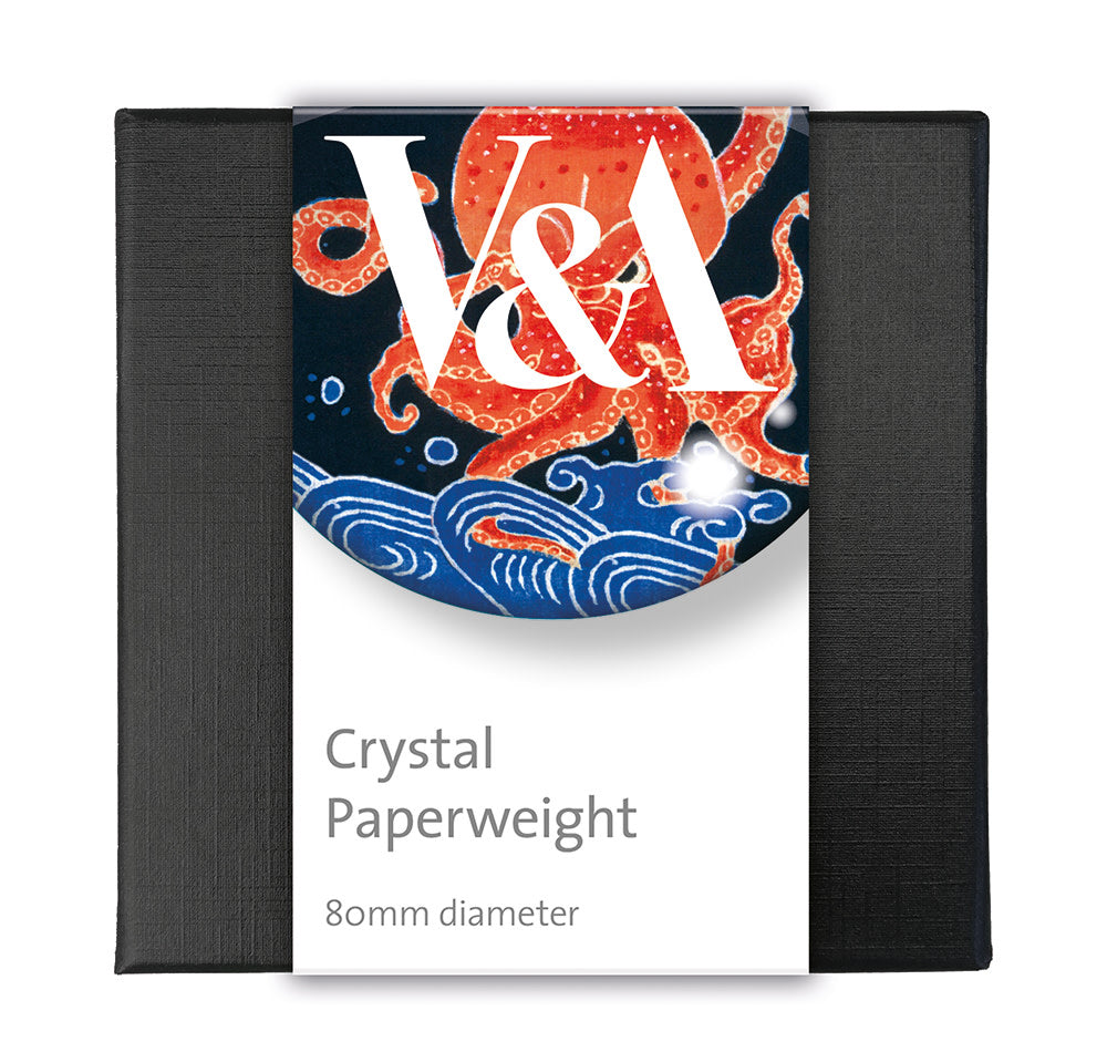 V&A Octopus Curtain Design Crystal Dome Paperweight - Bee's Emporium