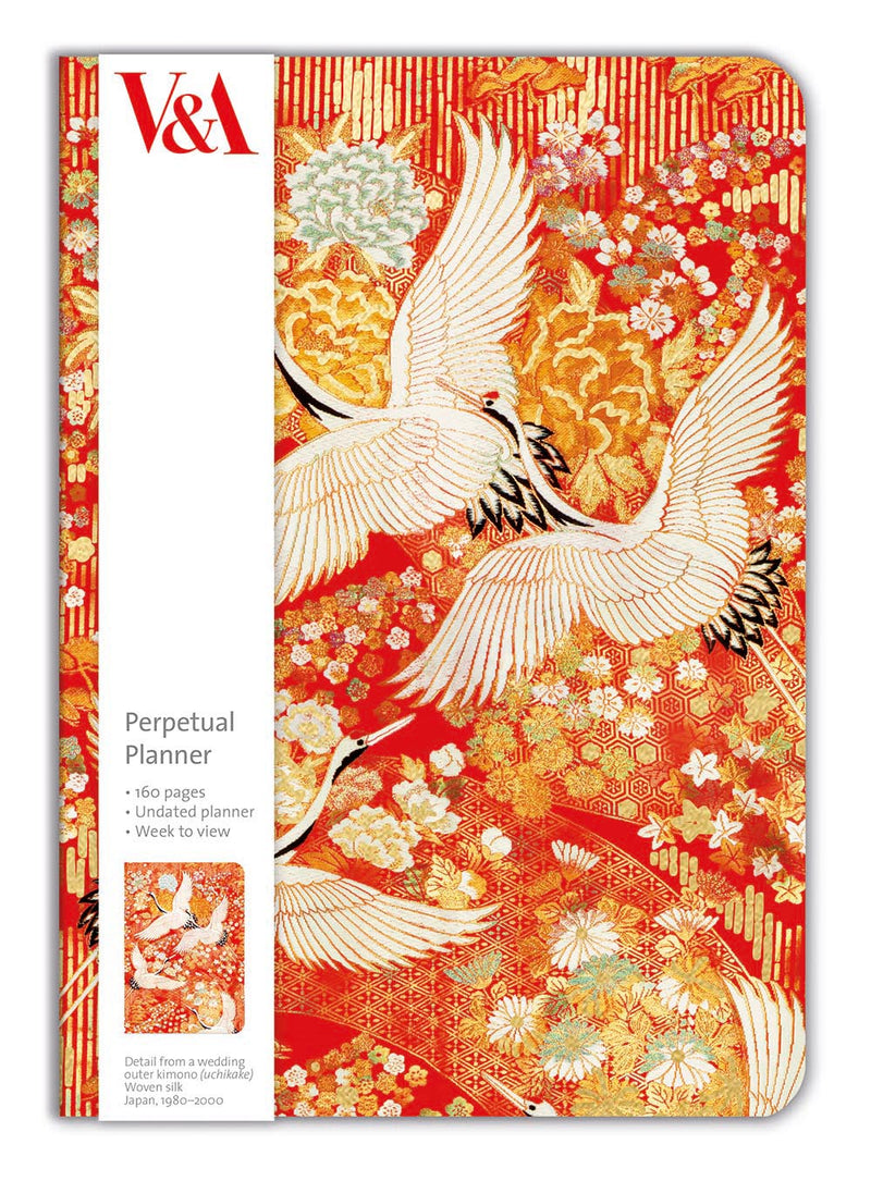 V&A Kimono Cranes A5 Perpetual Planner