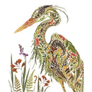 Wild Press - Heron & Flowers Blank Greeting Card with Envelope