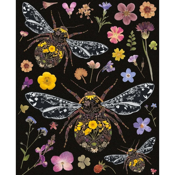 Wild Press - Three Bumblebees Blank Greeting Card with Envelope