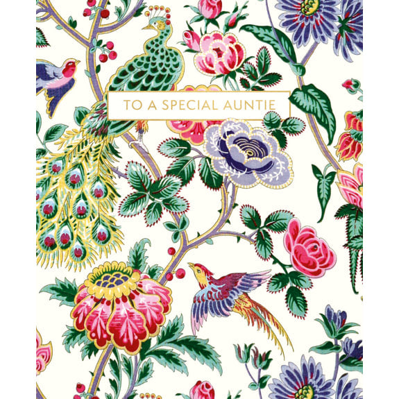 To A Special Auntie - V&A Chinoiserie Birthday Greeting Card with Envelope