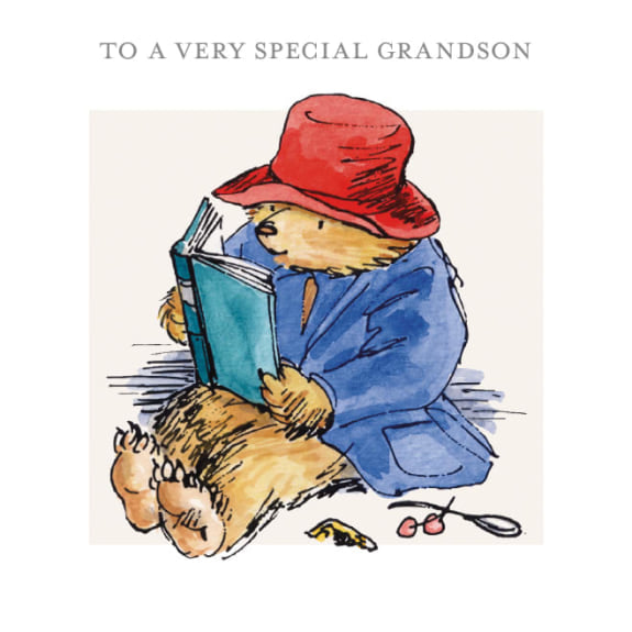 To A Very Special Grandson - Paddington Bear Birthday Greeting Card with Envelope