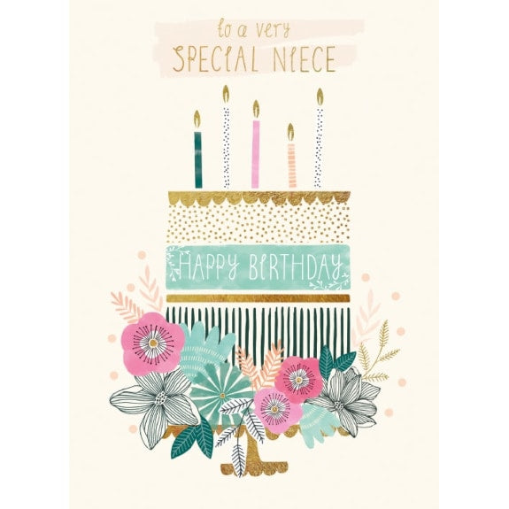 To A Very Special Niece - Birthday Candles Greeting Card with Envelope
