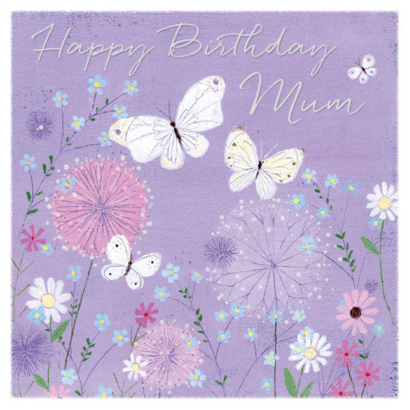 Happy Birthday Mum - Butterflies Greeting Card with Envelope - Bee's Emporium