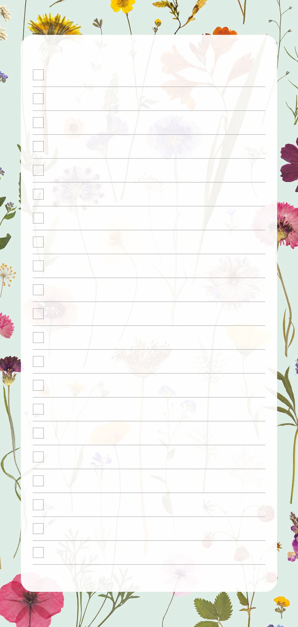 Wild Press Mint Bloom by Helen Ahpornsiri Magnetic Fridge Notepad - Bee's Emporium