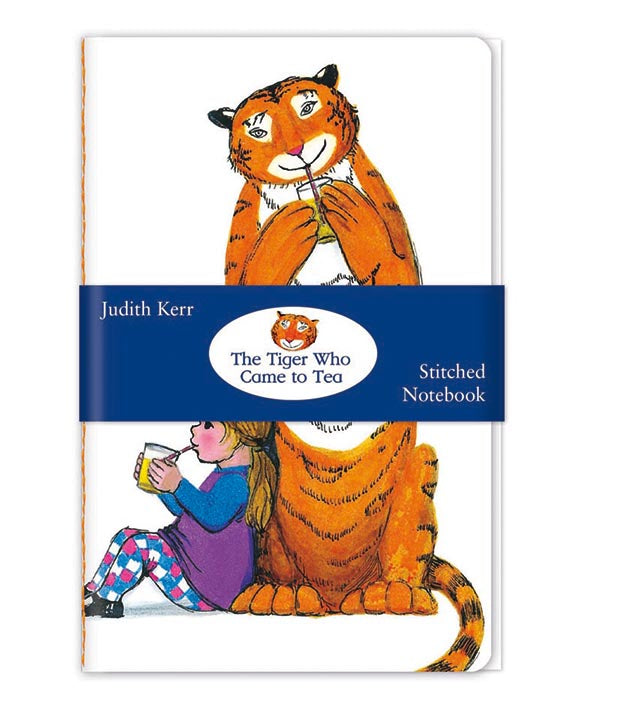 The Tiger Who Came to Tea - Tiger Drinking Stitched Notebook - Bee's Emporium