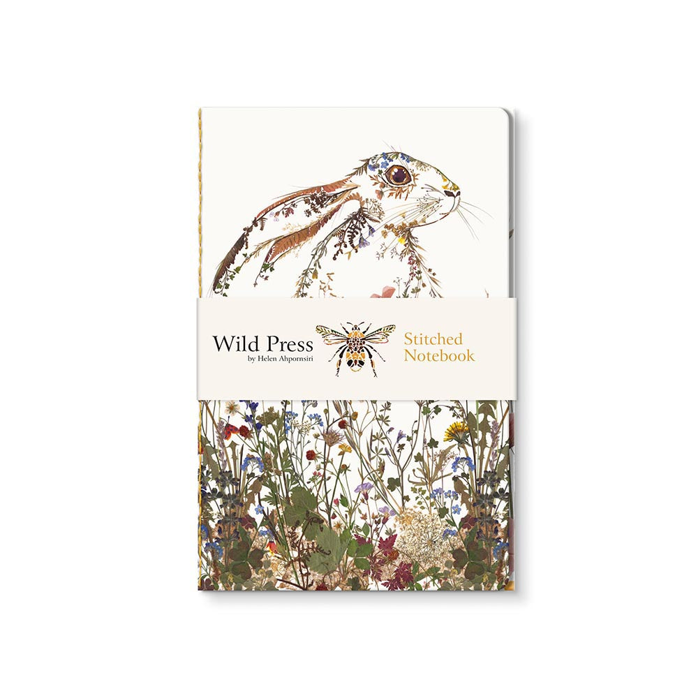 Wild Press by Helen Ahpornsiri - Wildflower Hare Stitched Notebook - Bee's Emporium