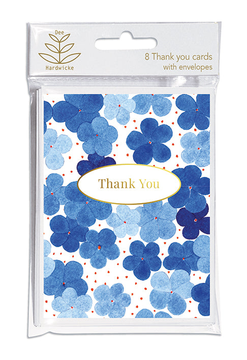 Dee Hardwicke - Blue Hydrangea 8 - Thank You Notecards & Envelopes