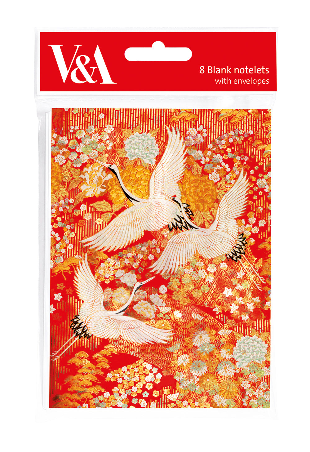 V&A Kimono Cranes 8 Notes & Envelopes - Bee's Emporium