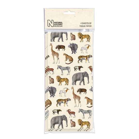 Natural History Museum Safari Pack of 4 Sheets of Tissue Paper