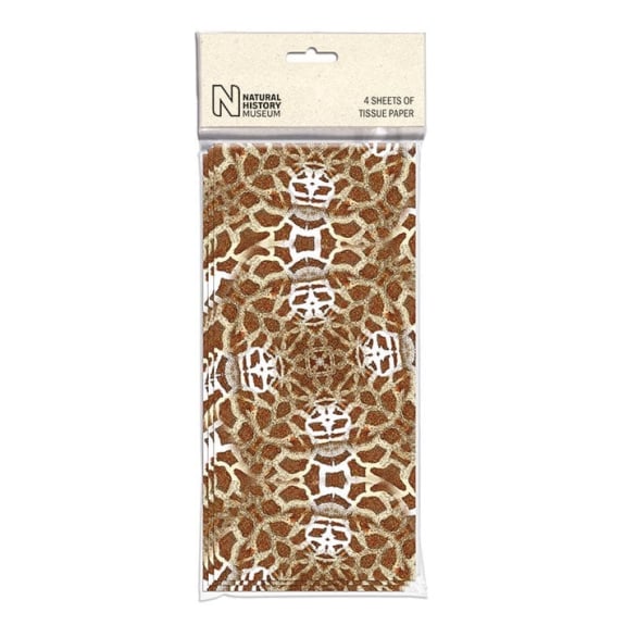 Natural History Museum Giraffe Print Pack of 4 Sheets of Tissue Paper