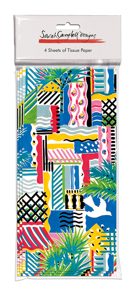 Sarah Campbell Designs Cote D'Azur Pack of 4 Sheets of Tissue Paper