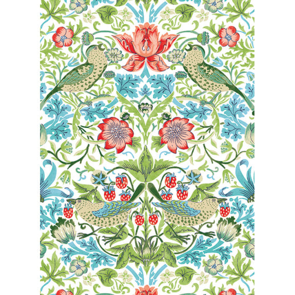 V&A Strawberry Thief Adaptation Blank Greeting Card with Envelope - Bee's Emporium