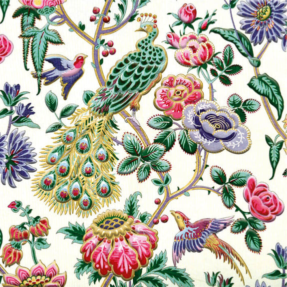 V&A Chinoiserie Furnishing Fabric Blank Greeting Card with Envelope - Bee's Emporium