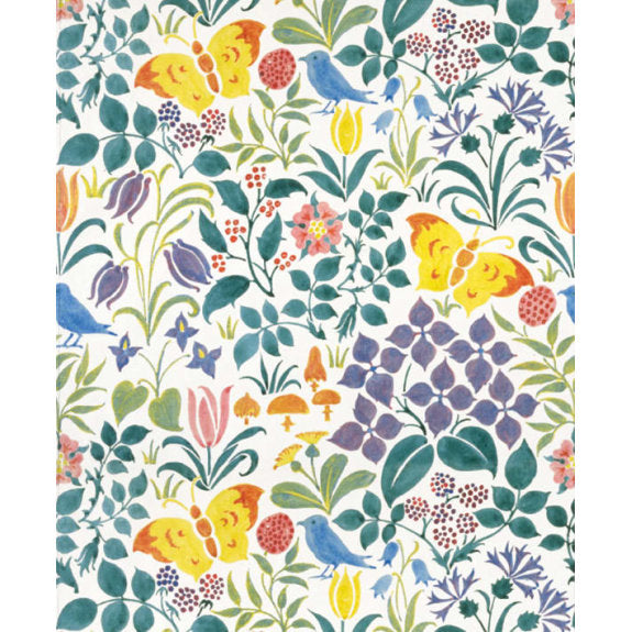 V&A Voysey Spring Flowers Blank Greeting Card with Envelope