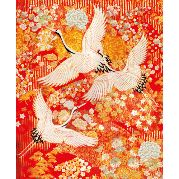 V&A Kimono Cranes Blank Greeting Card with Envelope