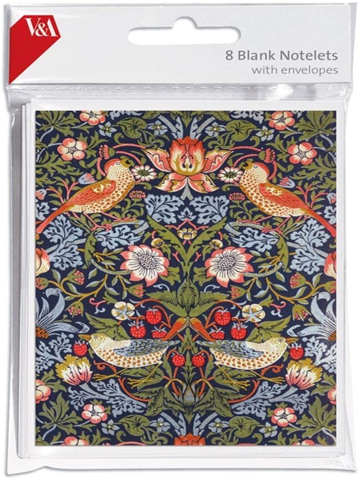 V&A Strawberry Thief - 8 Thank You Notes & Envelopes - Bee's Emporium