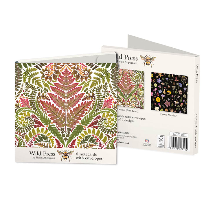 Wild Press Fern Prints Square Notecard Wallet - Bee's Emporium