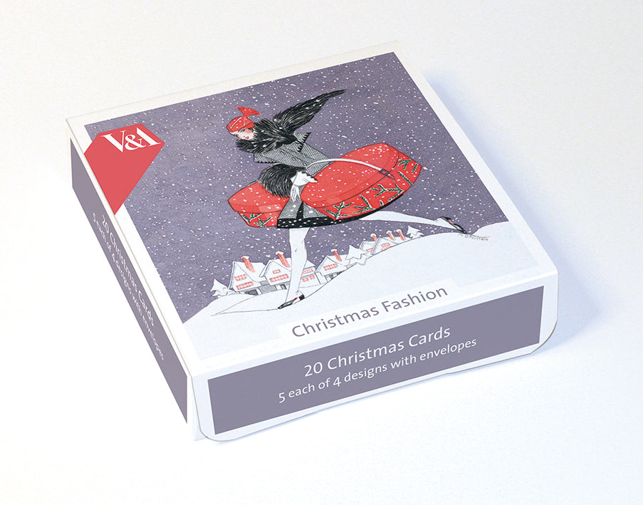 V&A Deco Christmas Fashion Box of 20 Christmas Cards - Bee's Emporium