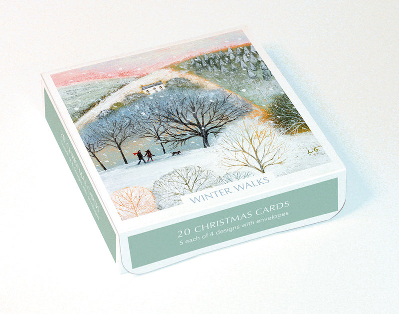 Winter Walks by Lucy Grossmith Box of 20 Christmas Cards