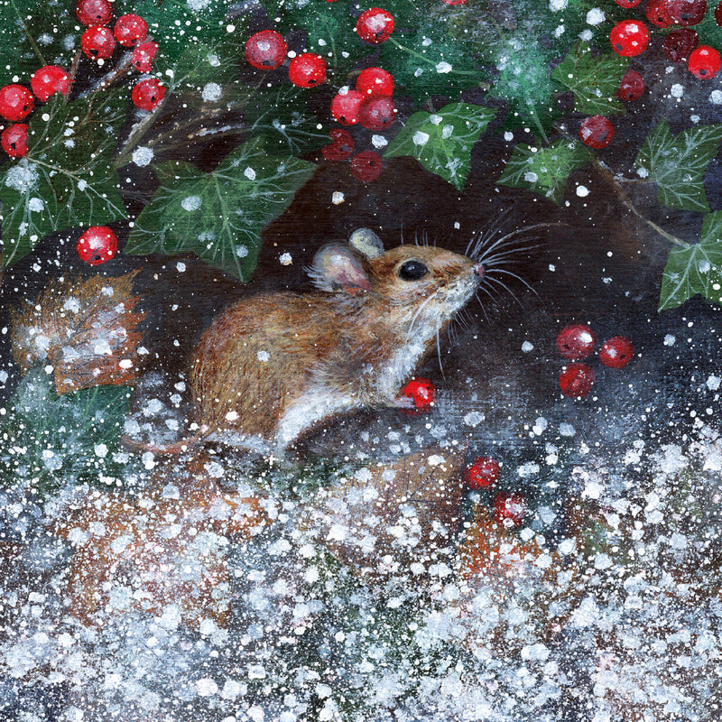 Animals and Winter Berries by Lucy Grossmith Box of 20 Charity Christmas Cards