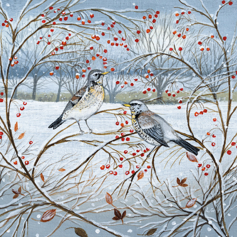 Animals and Winter Berries by Lucy Grossmith Box of 20 Charity Christmas Cards