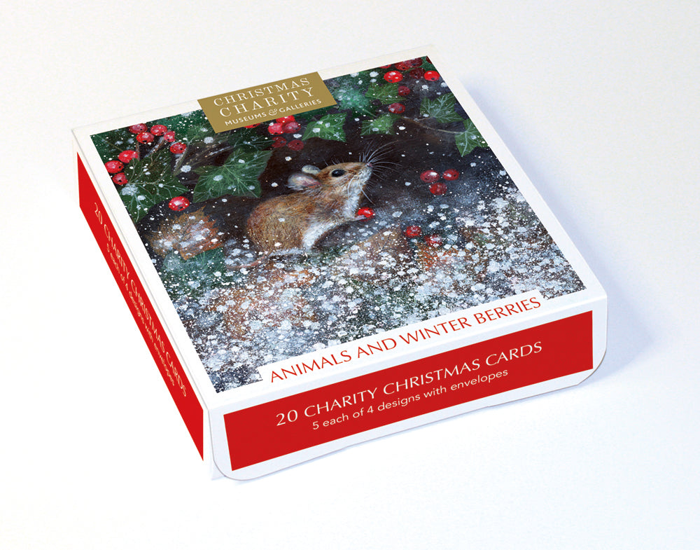 Animals and Winter Berries by Lucy Grossmith Box of 20 Charity Christmas Cards - Bee's Emporium