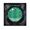 Matthew Williamson Jade Peacock Feathers Crystal Dome Paperweight - Bee's Emporium