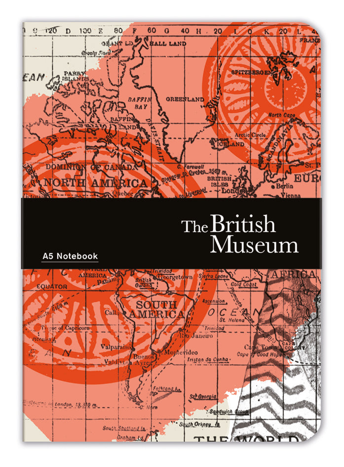 The British Museum Map of the World A5 Luxury Notebook - Bee's Emporium