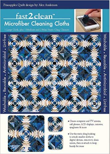 Fast2clean Pineapples Quilt Microfiber Cleaning Cloths: 1 Large Cloth, Plus 1 Medium and 2 Mini - Bee's Emporium