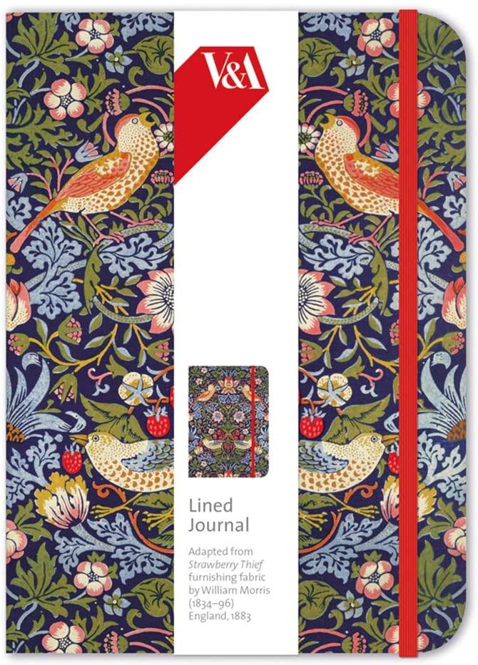 V&A William Morris Strawberry Thief Elasticated Journal - Bee's Emporium